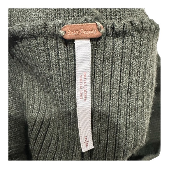 Free People Keep It Real Ribbed Flare Leg Sweater Pants Green Size S - Picture 7 of 9